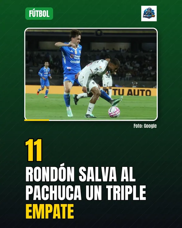 Rondón salva al Pachuca Un triple empate